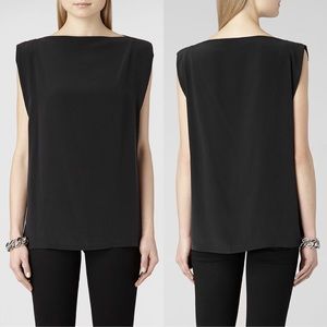 All Saints Black Silk Top