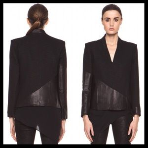 helmut lang // asymmetrical leather warped jacket helmut lang // asymmetrical leather warped jacket