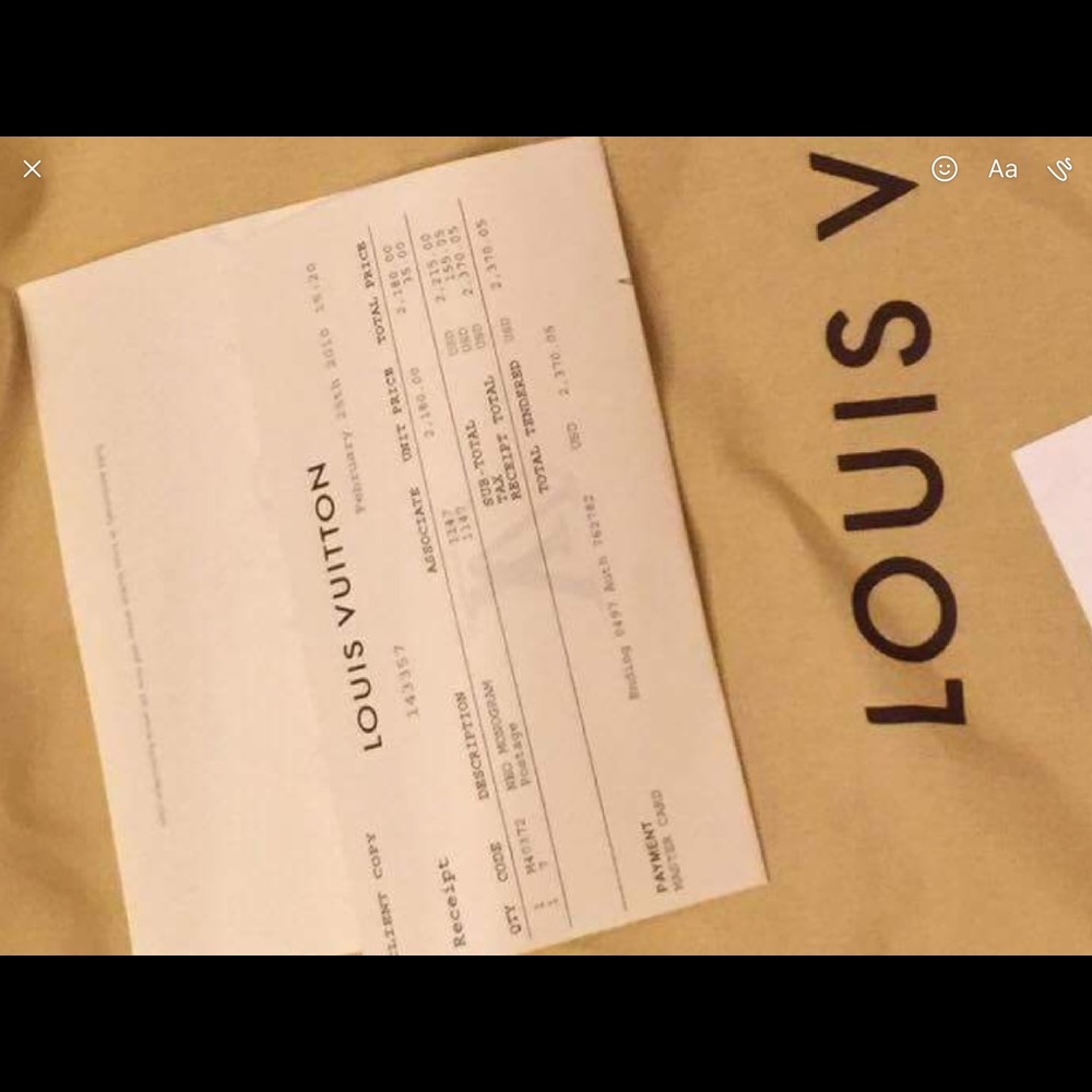 LV Neo Receipt