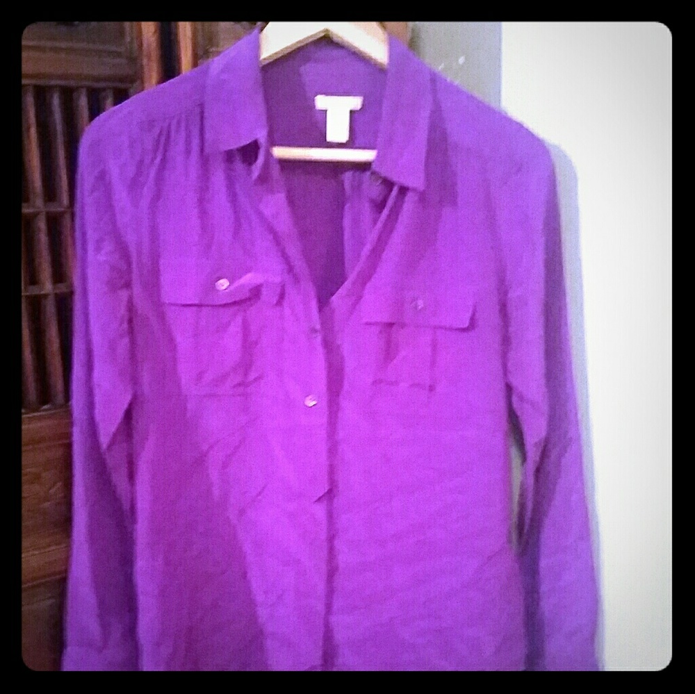 Silk button down blouse