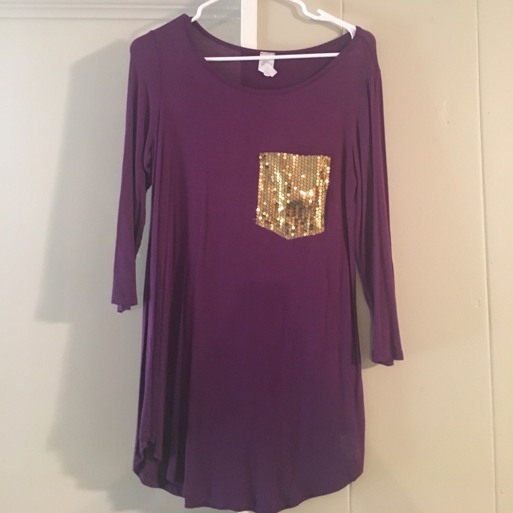 3/4 sleeve shirt with sequins