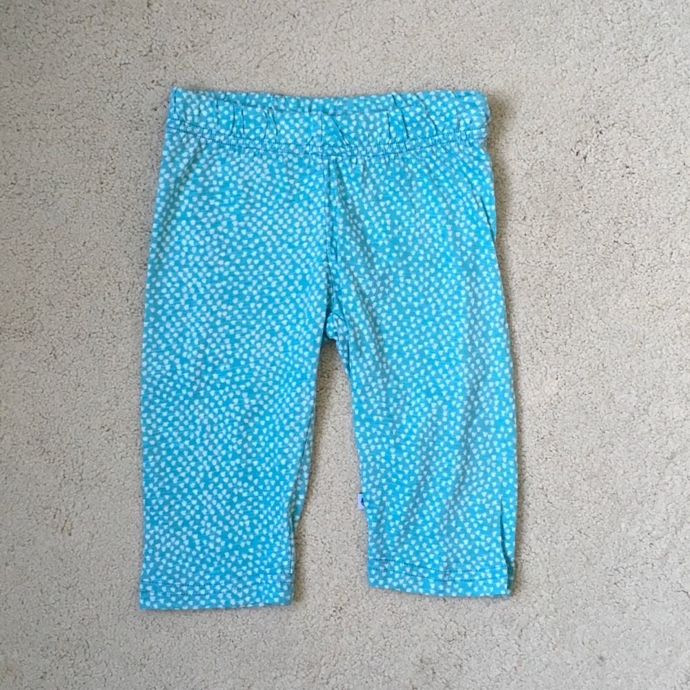 Girls Little Handprint Aqua Print Capris NWOT 3T