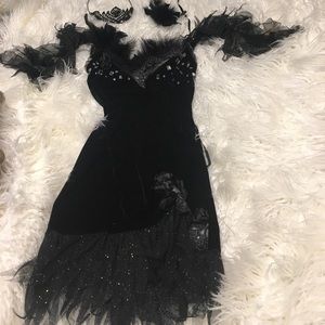Black swan or black fairy custom Halloween costume