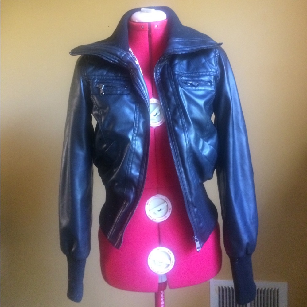 Ci Sono Faux Leather Moto Jacket
