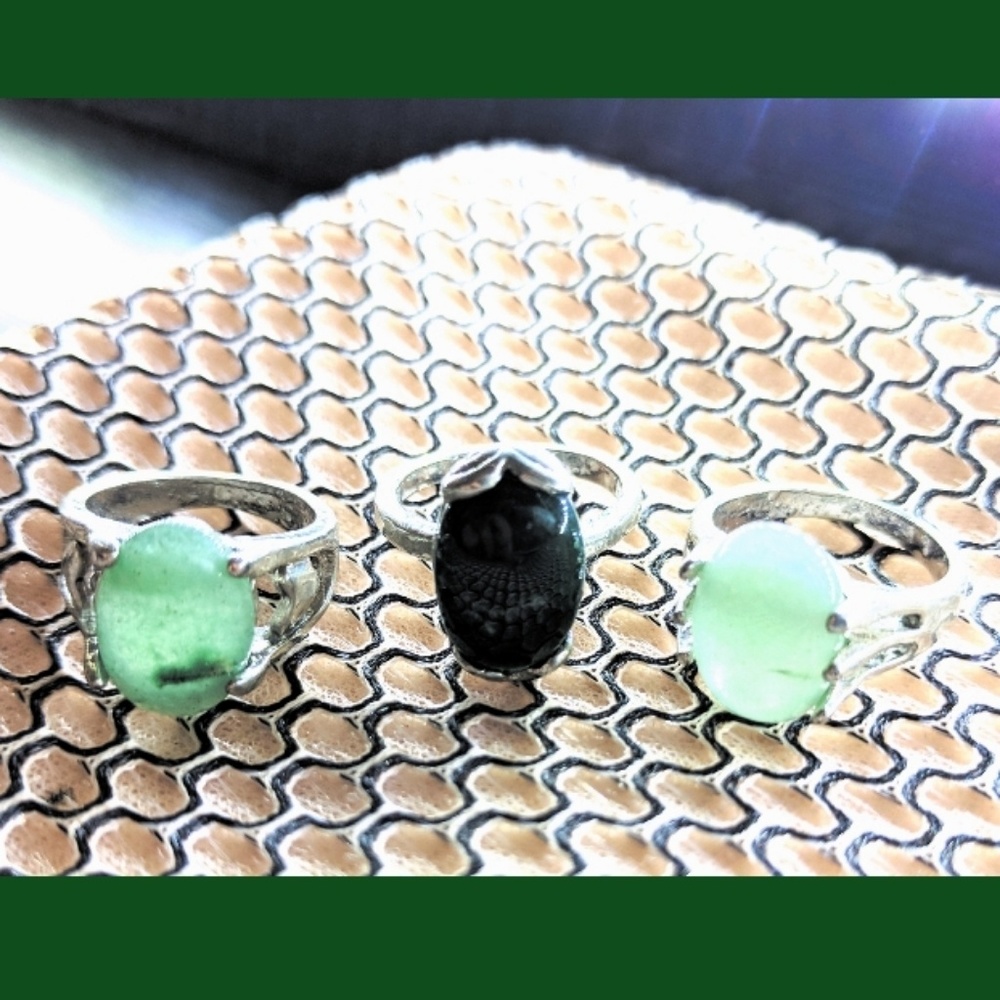 Stone Ring Set ∆GREEN∆