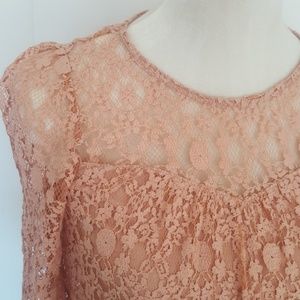 Monteau Tops - Pink lace shirt Monteau Tops - Pink lace shirt