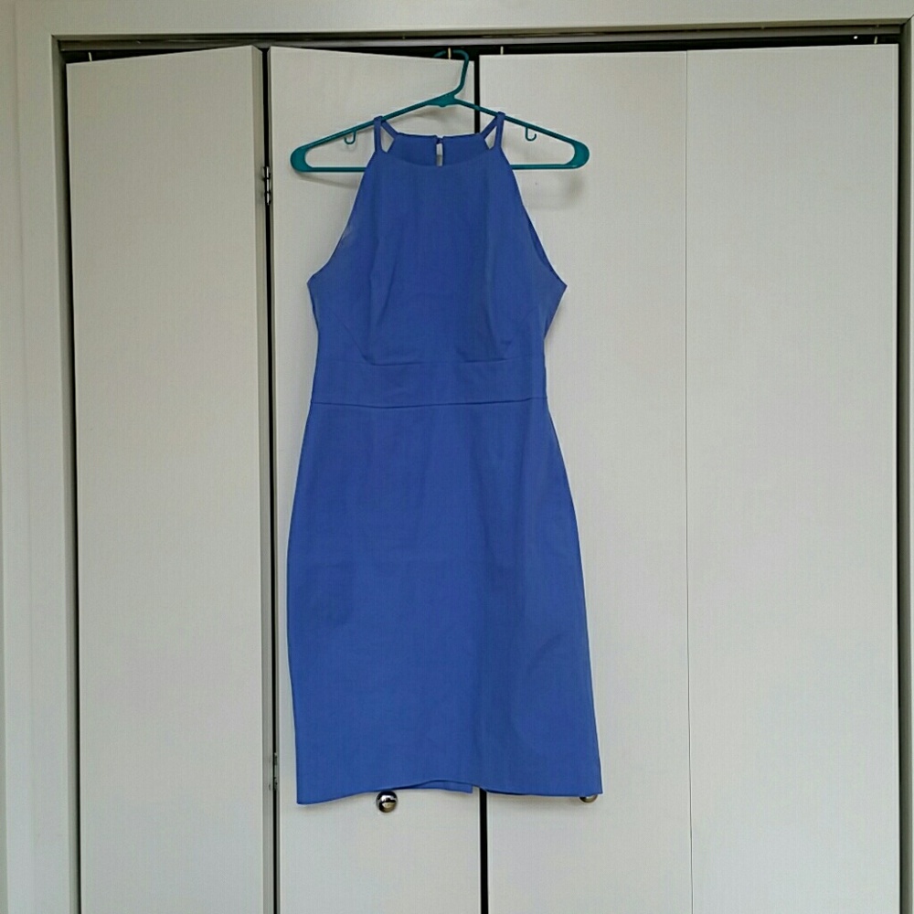 Sunrise blue bi-stretch halter dress