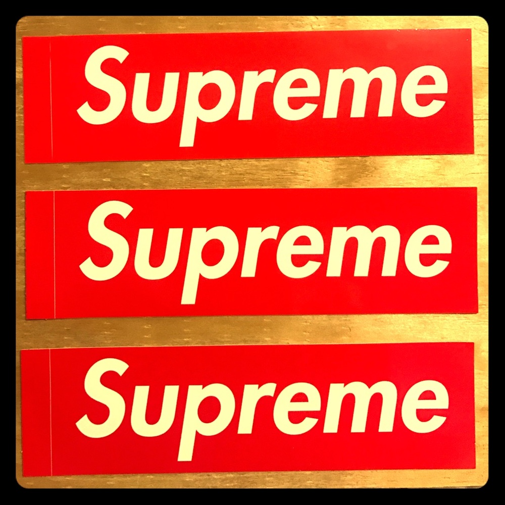 Red Supreme Box Logo Stickers x3