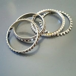 Set of four silver-tone bracelets EUC