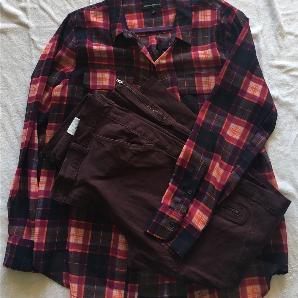 Maroon Banana Republic Pants