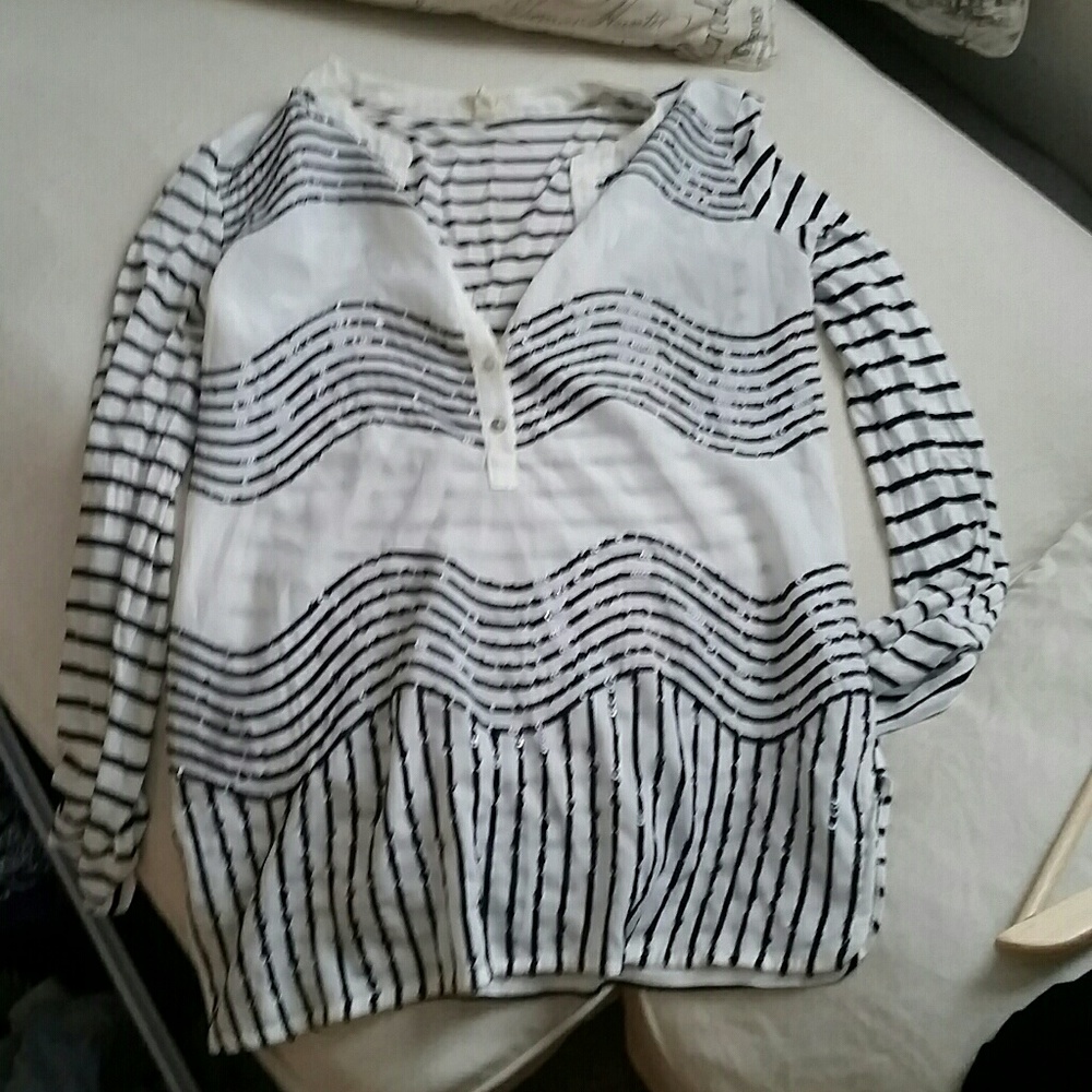 Anthropologie Silk blend top with sequins