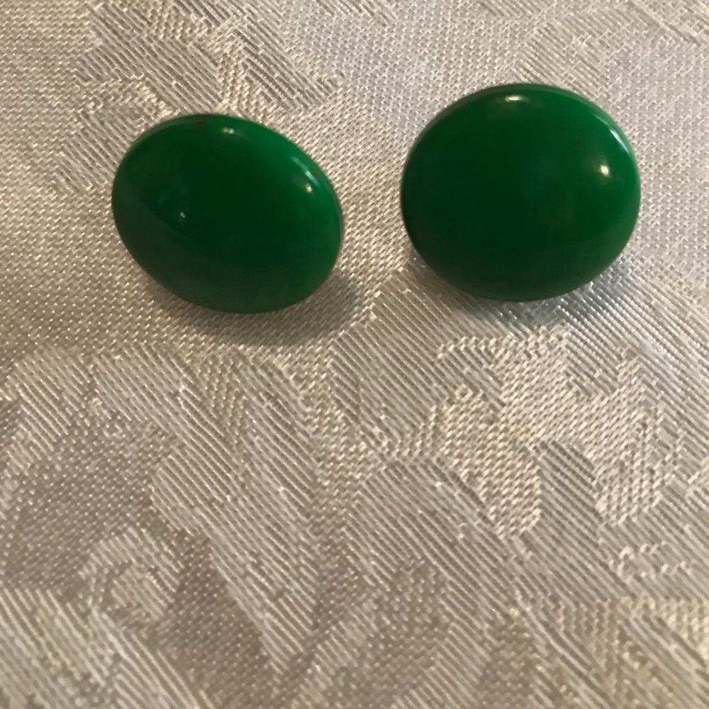 3/4 " Green Earrings