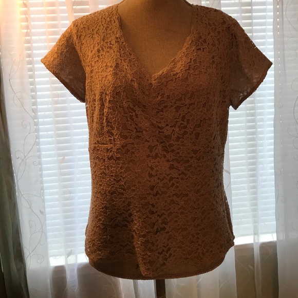 Talbots's Sz 16P lined lace shirt side zipper Gray - Picture 1 of 6