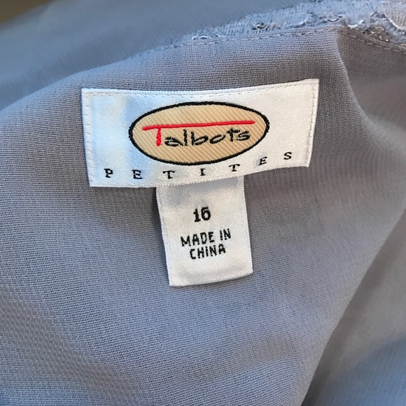 Talbots's Sz 16P lined lace shirt side zipper Gray - Picture 6 of 6