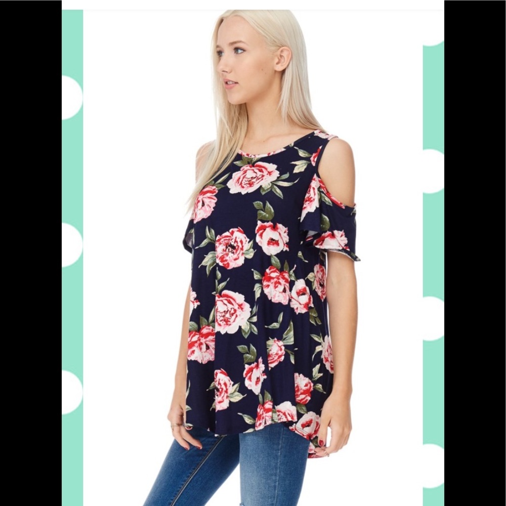 FLORAL COLD SHOULDER TOP