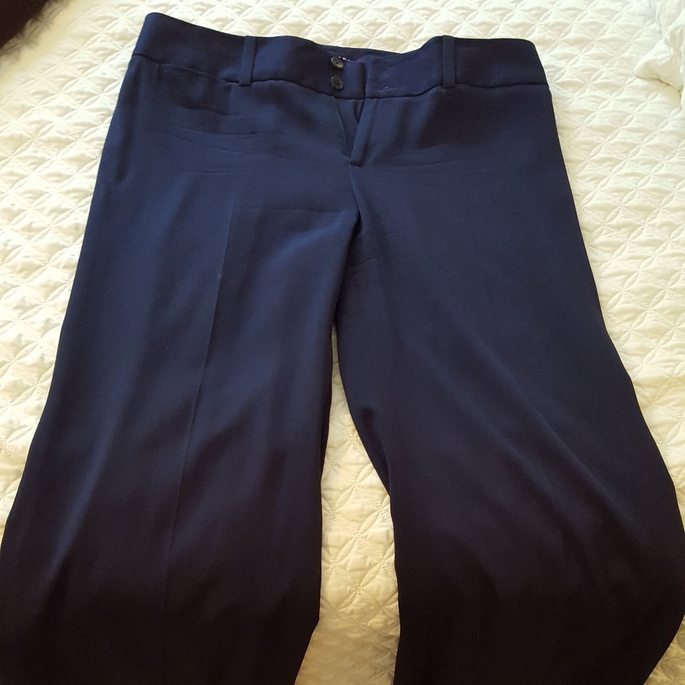 Silk wide leg trouser in Navy Blue