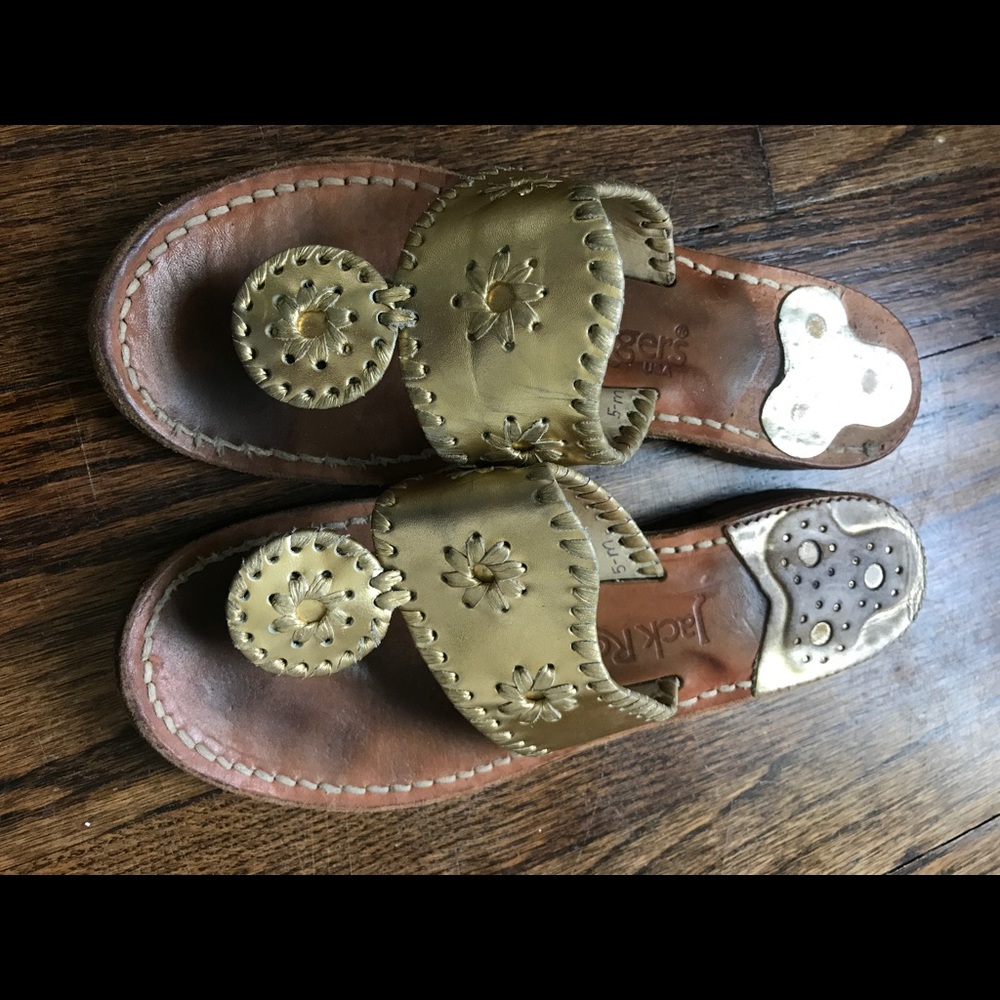 Jack Rogers gold Hamptons Sandal