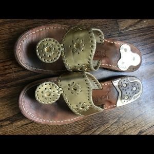 Jack Rogers gold Hamptons Sandal