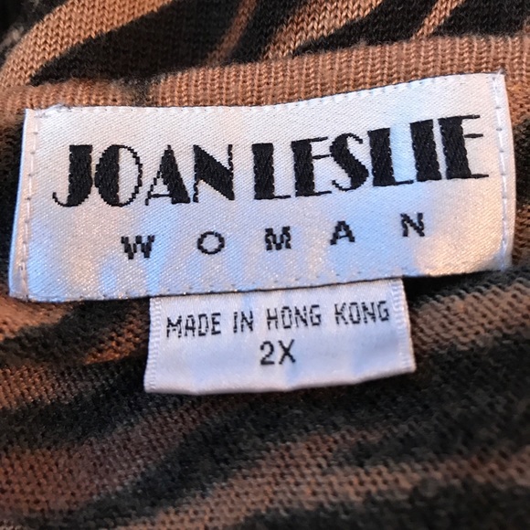 JOAN LESLIE SZ 2X CARDIGAN SWEATER ANIMAL PRINT - Picture 3 of 5