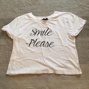 "Smile Please" graphic cropped tee
