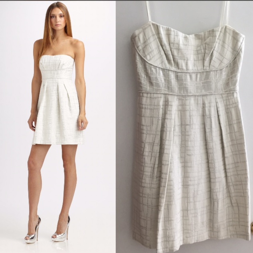 BCBGMaxAzria Jacquard Strapless Dress