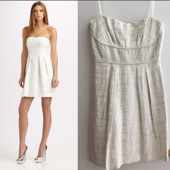 BCBGMaxAzria Jacquard Strapless Dress - Picture 1 of 5