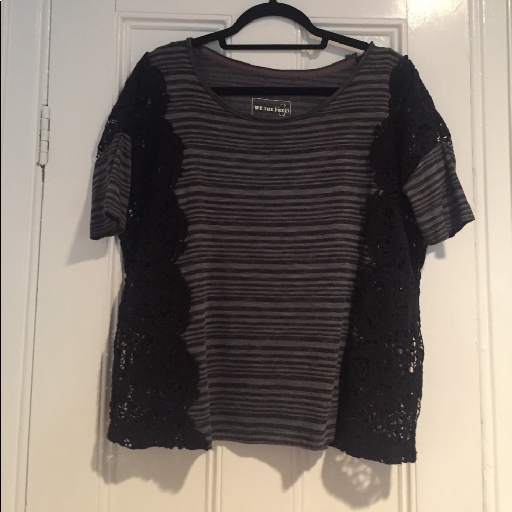 Free People shirt with lace