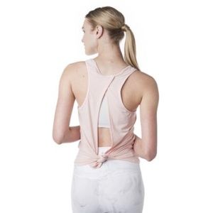DYI open/ tie back tank blush pink S