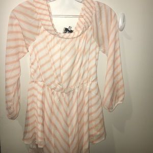 Pink and white striped romper