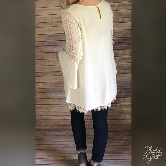 Cream Lace Tunic - Picture 2 of 3