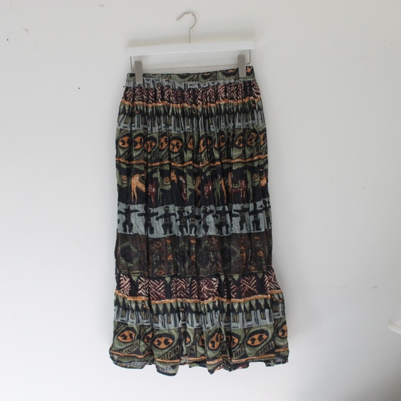 Tribal Print Maxi Skirt - Picture 2 of 2