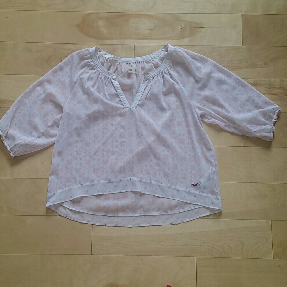 Sheer high low blouse