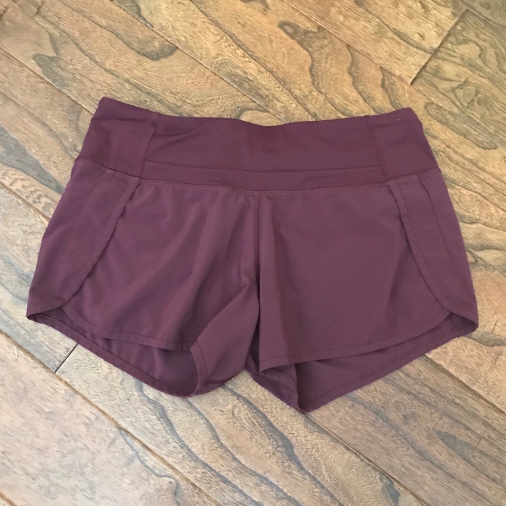 Maroon Lululemon Speed Shorts