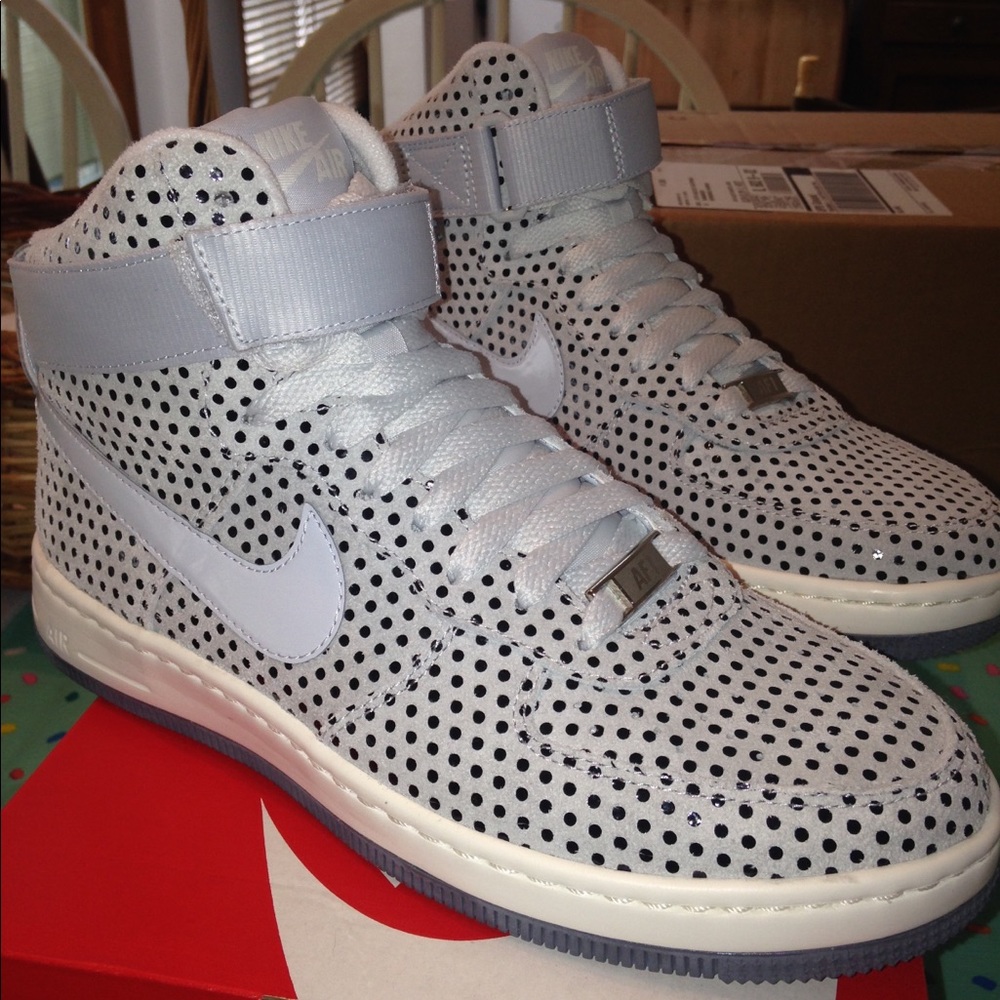 Nike Grey and white Air Force 1s
