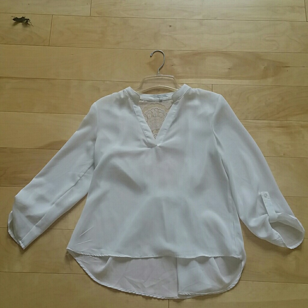 White sheer blouse