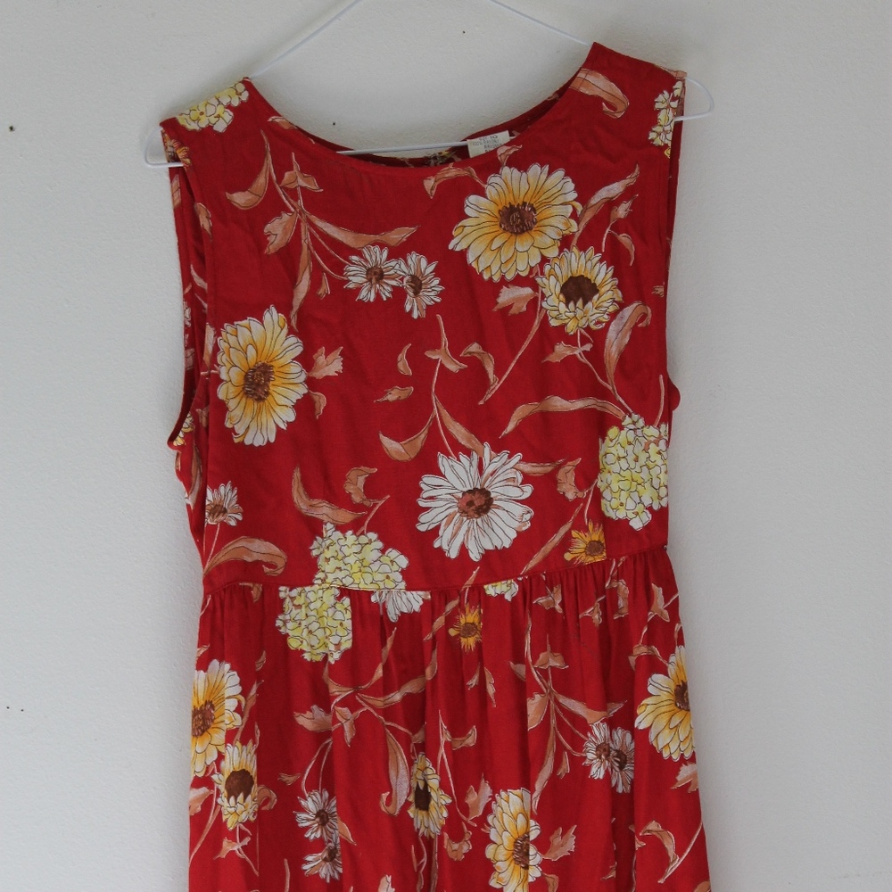 Red and Yellow Sunflower Dress