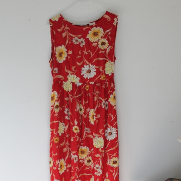 Red and Yellow Sunflower Dress - Picture 2 of 2