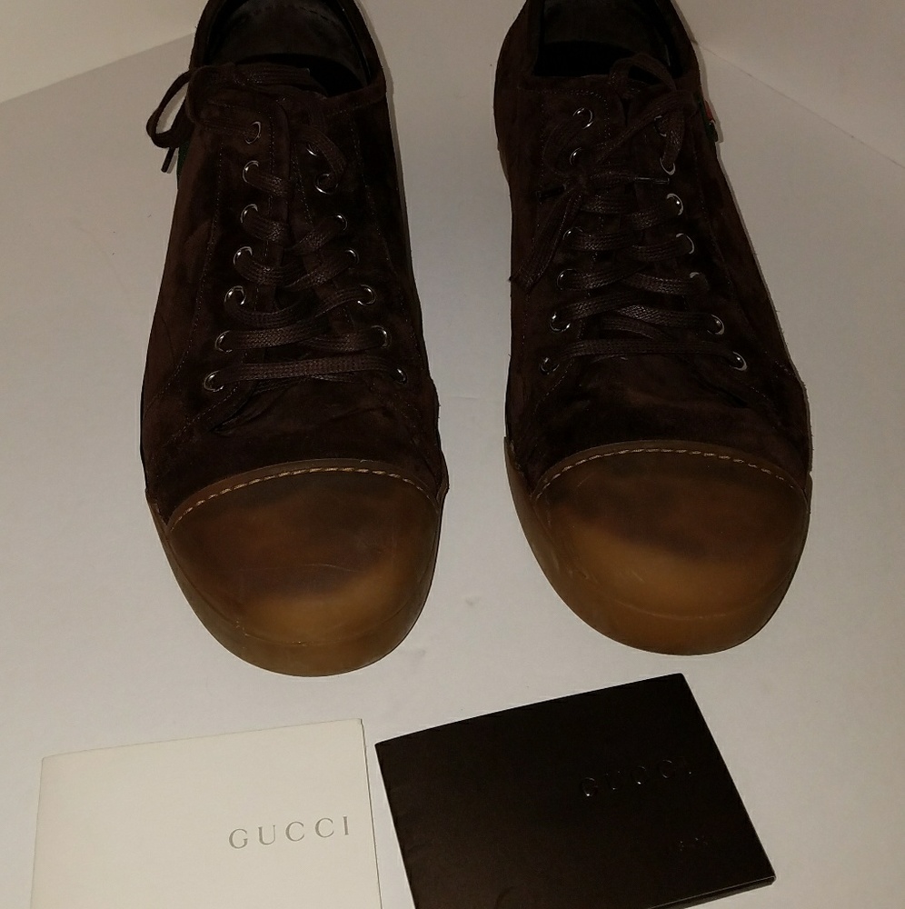 Gucci shoes, brown suede