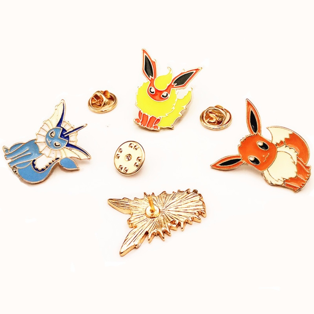 NEW Set of 4 Pokemon Pins Eevee Flareon - Picture 2 of 7