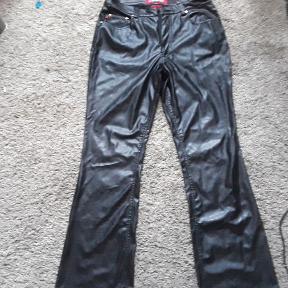 Faux leather pants