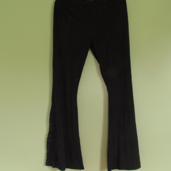 Material Girl flared bottom pants with lace insert - Picture 1 of 3