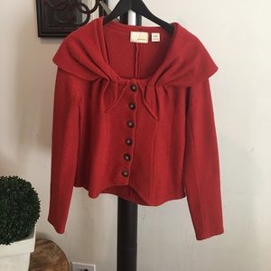 Anthropologie 100% wool burn orange sweater Size M