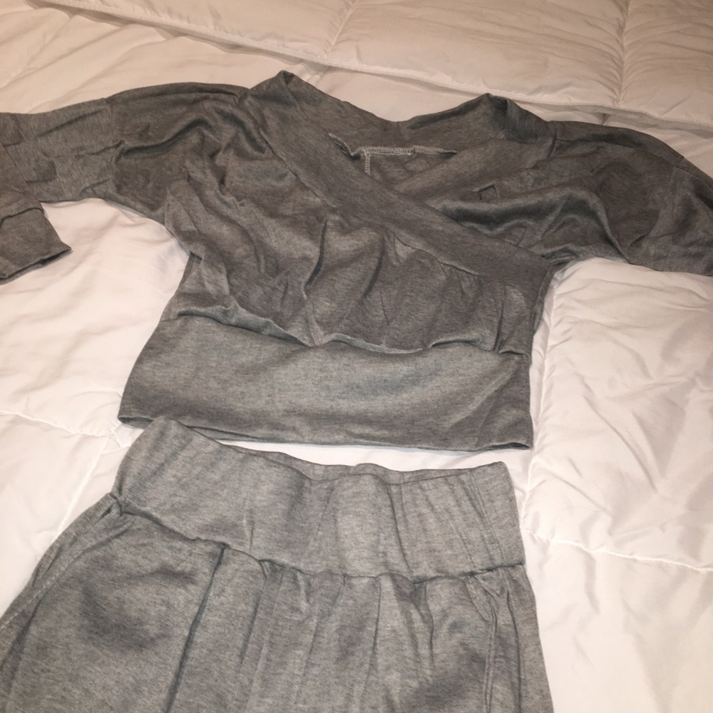 ๐ Off shoulder grey sweatsuit! ๐ - Picture 5 of 6