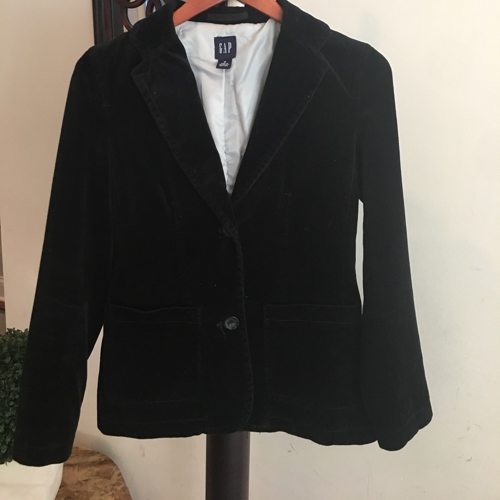 Black velvet blazer GAP size 0