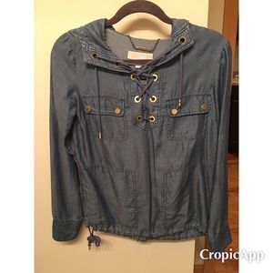 Michael Kors denim tie top navy