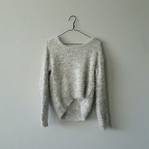 Fluffy White & Black Sweater