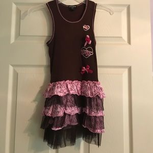 Girls brown and pink dress size 6x