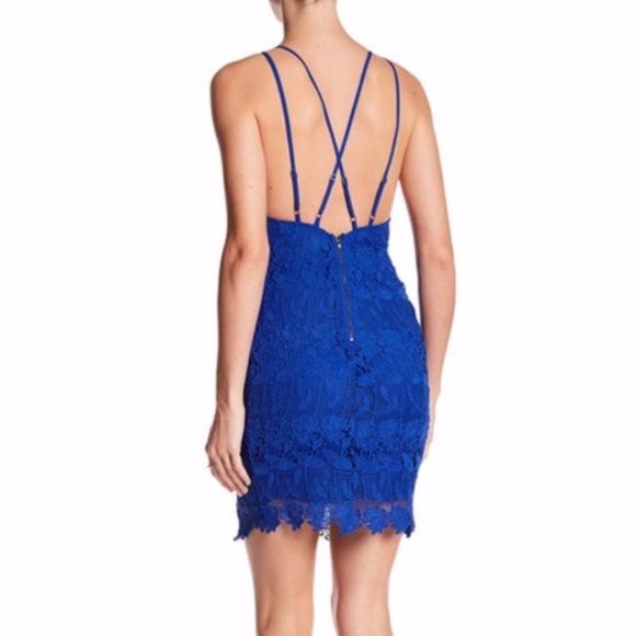 ASTR the Label Blue Strappy Lace Bodycon Dress - Picture 2 of 6