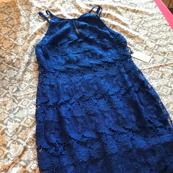 ASTR the Label Blue Strappy Lace Bodycon Dress - Picture 3 of 6