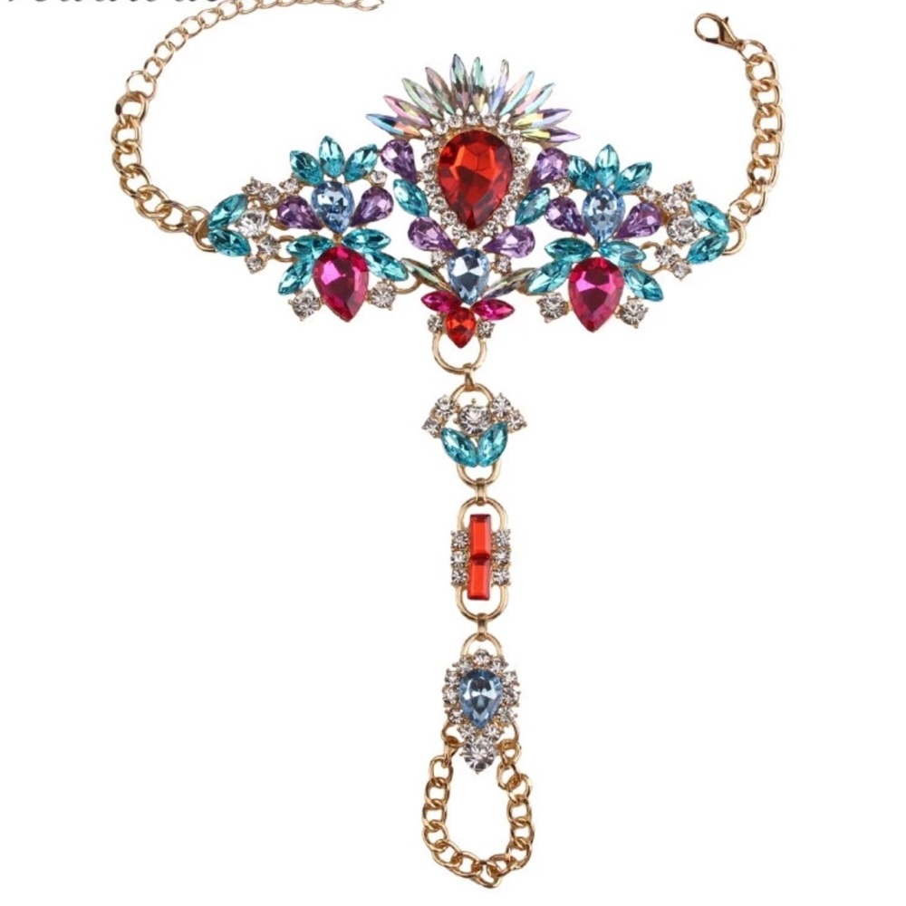 Multicolor Crystal Statement Necklace New - image 4